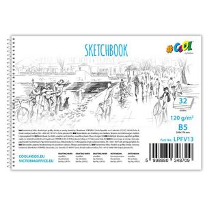 Vázlatfüzet, famentes, B5, spirál, 32 lap, COOL BY VICTORIA 122876378 - Cool by Victoria