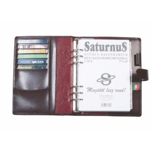 Nyitott Saturnus gyűrűs kalendárium betétlapokkal és kártyatartókkal - Irodaszer