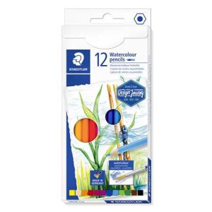Akvarell ceruza készlet, hatszögletű, STAEDTLER® "146 10C", 12 különböző szín 122881644 - Művészceruza