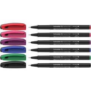 Tűfilc készlet, 0,4 mm, SCHNEIDER "Topliner 967", 6 különböző szín 122884043 - Toll & Ceruza