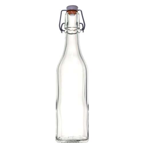 0,5L quadratische Glasflasche mit Schnappverschluss