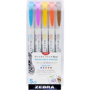 Ecsetirón készlet, kétvégű ZEBRA "Mildliner Warm", 5 szín 122885864 - Toll & Ceruza