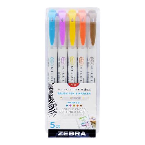 Ecsetirón készlet, kétvégű ZEBRA "Mildliner Warm", 5 szín 122885864