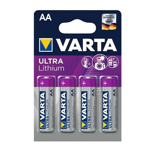 Varta Ultra Lithium AA Elemek, 4 darabos csomag, tartós energia digitális fényképezőgépekhez és GPS eszközökhöz - Varta