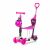 Chipolino Kiddy Evo Pink 3 az 1-ben roller üléssel, tolókarral és katicabogár kosárral