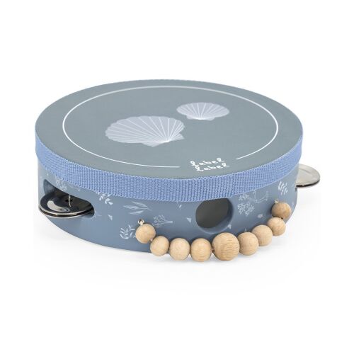 Label Label kék fa csörgődob gyöngyökkel