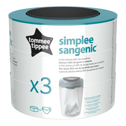 Tommee Tippee Simplee Sangenic utántöltő kazetta, 3 darabos, Pelenkatartó utántöltő - Tommee Tippee