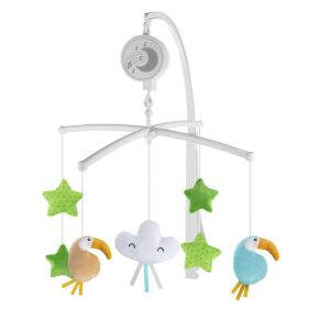 Zopa Tukán zenélő forgó kiságyra, színes plüss játékokkal - Zopa