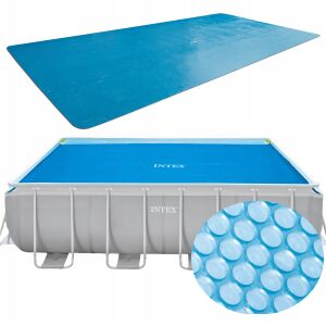 Intex Pool mit Solarabdeckung und Blasendetail Collage - Intex