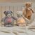 Nattou night light musical plush Sleepy bear grey 122942613
