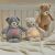 Nattou night light musical plush Sleepy bear grey 122942613