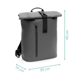 Fillikid Oslo szürke pelenkázó hátizsák roll-top zárással és állítható mérettel, méretekkel - Babakocsi kiegészítő