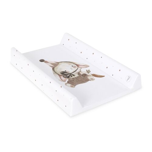 Angled view of Ceba Baby Ultra Light changing pad with bunny clown, lightweight and portable
