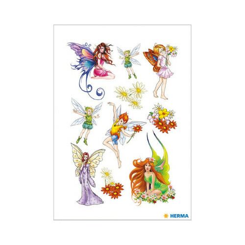 Herma Tündérek ideiglenes tetoválások, lap színes tündér mintákkal