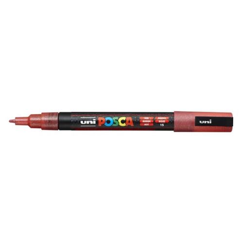 UNI Posca PC-3ML csillámló piros filctoll, 0.9-1.3mm hegy - Iskolakezdés és iskolaszer