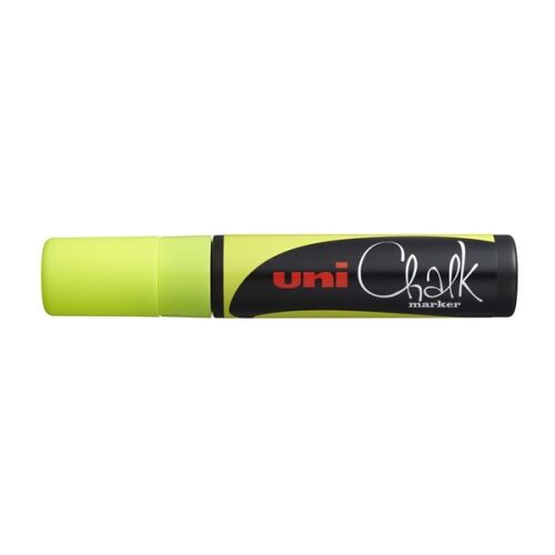Uni Chalk Marker PWE-17K sárga - Folyékony kréta toll nem porózus felületekhez - Krétamarker