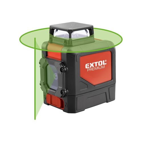 Extol Premium Zielona poziomica laserowa 1D1V wyświetlająca linie poziome i pionowe