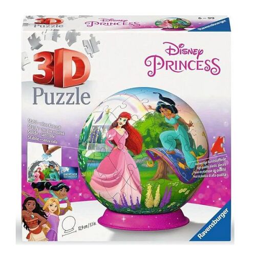Ravensburger Disney Hercegnő 3D Gömb Puzzle, 72 darabos, Ariel és Jázmin mintával