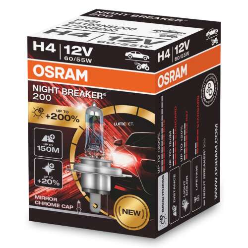 H4 Osram Night Breaker Laser autóizzó 1 darabos (+200%) 43357396