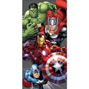 Ręcznik kąpielowy i plażowy Avengers War, 70x140cm, z Hulkiem, Thorem, Iron Manem i Kapitanem Ameryką - Akcesoria kąpielowe