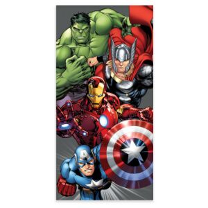 Bosszúállók strandtörölköző, 60x120cm, Hulk, Thor, Vasember és Amerika Kapitány mintával - Homyl
