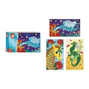 Janod Csillogó Sárkányok kreatív készlet három sárkány képpel és csomagolással - Janod