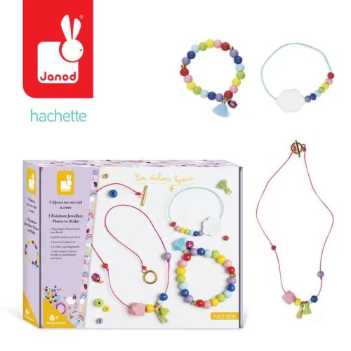 Janod Szivárványos Ékszerkészítő Készlet - Nyaklánc és Karkötők