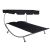 Springos black double sun lounger with adjustable canopy and pillows