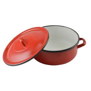 Red enamel cast iron pot with lid, 4.5 liters - Cookware & bakeware