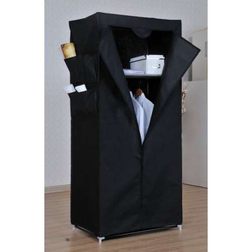 Vászon Tárolószekrény - 154 cm - Fekete 40036107