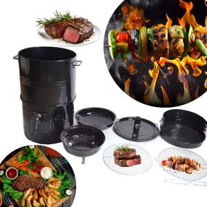 Set grill și fumător Pepita 5 în 1, care prezintă grătarul, fumătorul și alte părți - Grădină