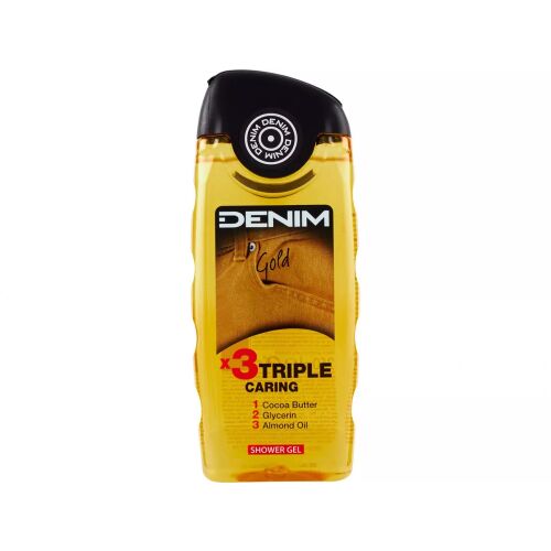 Denim Gold Tusfürdő 250ml, Tripla Ápoló Formula Kakaóvajjal, Glicerinnel és Mandulaolajjal - Testápolás és higiénia