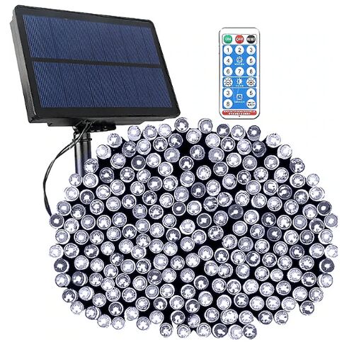 11,2 m 560 LED BOA svjetiljka, hibridna punjiva i solarna, hladno bijela, 8 načina osvjetljenja, timer, s daljinskim upravljačem 113681850