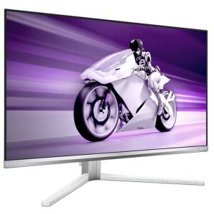 Schräge Ansicht des Philips Evnia 27-Zoll QHD QD OLED Gaming Monitors - Philips Monitore