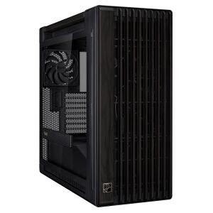 Asus ProArt PA602 Schwarzes Midi-Tower PC-Gehäuse, schräge Ansicht mit Innenraum - Computergehäuse