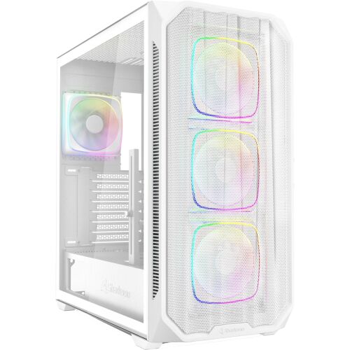 Sharkoon AK5M Fehér Midi Torony PC Ház ARGB Ventilátorokkal - Sharkoon