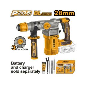 INGCO 20V Akkus SDS-Plus Kombikalapács, Szénkefe Nélküli Motor, 4.5J Ütési Energia, betonfúráshoz - INGCO
