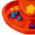 Close-up of Shaking Wiggle Centipede game base, orange base with compartments for balls