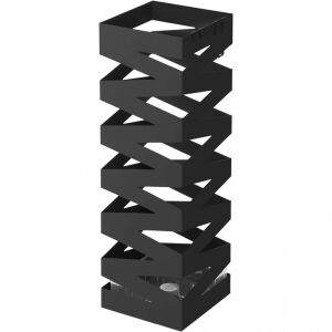 SONGMICS fekete négyzet alakú esernyőtartó nyitott cikk-cakk mintával - Esernyőtartó