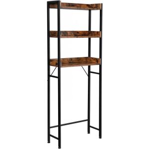 Mosógép feletti tárolószekrény, fürdőszoba szekrény, rusztikus barna 63x25x165cm