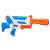 Nerf Super Soaker Twister water blaster, blue and white, with double water jets