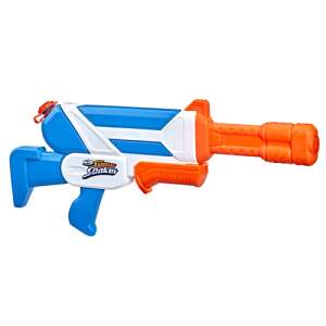 Nerf Super Soaker Twister water blaster, blue and white, with double water jets - Inflatable Toy & Beach Toy