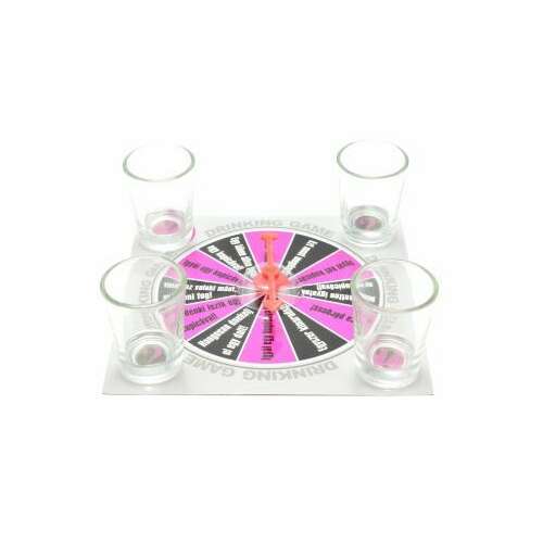 Ki marad állva? ivós játék 4 shot pohárral és forgó tárcsával