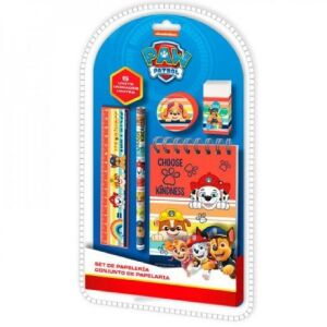 Paw Patrol Stationery Set - 5 Pieces, includes notebook, pencil, eraser, ruler and sharpener - Mancs Őrjárat Writing Tool Set