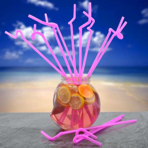 Óriás szívószál 12 db-os csomag, tökéletes bulikhoz és italokhoz