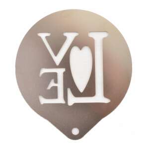 Šablóna na cappuccino z nehrdzavejúcej ocele s dizajnom lásky - Šablóny na zdobenie kávy