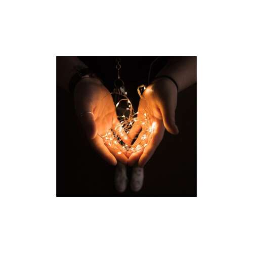 Melegfehér LED fényfüzér, elemes, tökéletes otthonának díszítéséhez