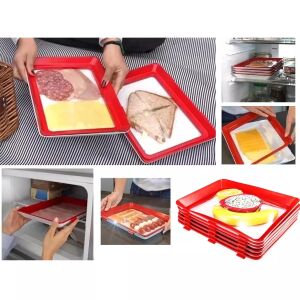 Frissentarto Talca podnos na uchovávanie potravín koláž zobrazujúca rôzne potraviny a skladovanie v chladničke - Tácky