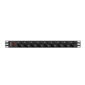 Филтър, Lanberg power distribution unit (PDU) 19" 1U 16A 9xSchuko outlets,black 113758895 - Elektroinstallation