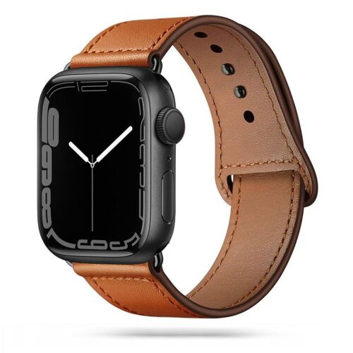Tech-Protect LeatherFit szíj Apple Watch 4/5/6/7/8/9/SE / Ultra 1/2 (42/44/45/49 mm) - barna 113796068